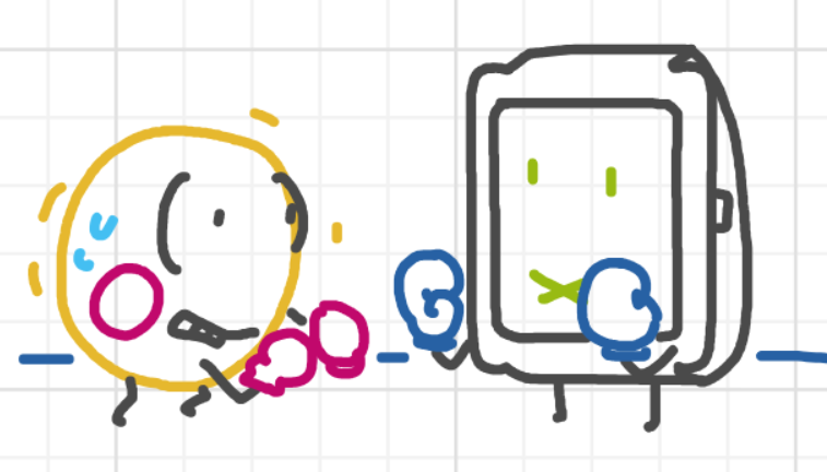 A panel from What's The Point, episode five of the Board Boards object show by Furretwalk/WalkingFurret.